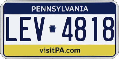 PA license plate LEV4818