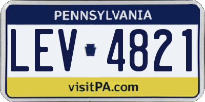 PA license plate LEV4821