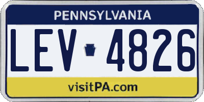 PA license plate LEV4826