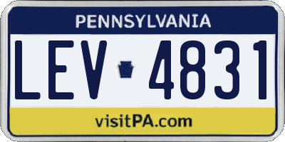PA license plate LEV4831