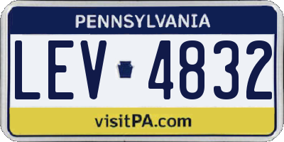 PA license plate LEV4832