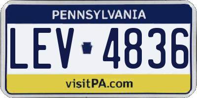 PA license plate LEV4836