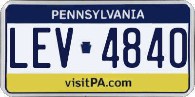 PA license plate LEV4840