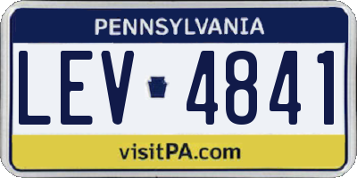 PA license plate LEV4841