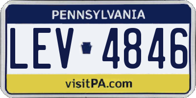 PA license plate LEV4846