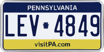 PA license plate LEV4849