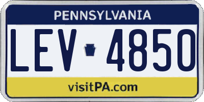 PA license plate LEV4850