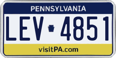 PA license plate LEV4851
