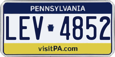 PA license plate LEV4852
