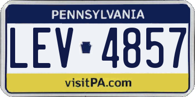 PA license plate LEV4857