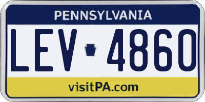 PA license plate LEV4860