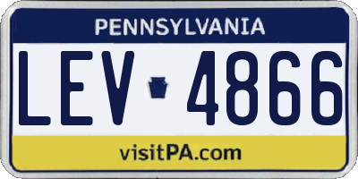 PA license plate LEV4866