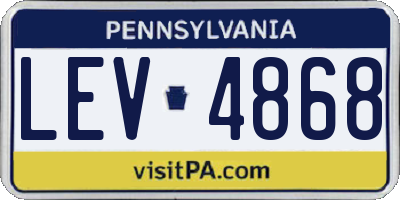 PA license plate LEV4868