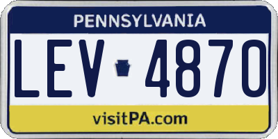 PA license plate LEV4870