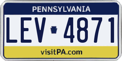PA license plate LEV4871
