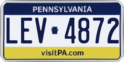 PA license plate LEV4872