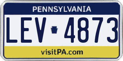 PA license plate LEV4873