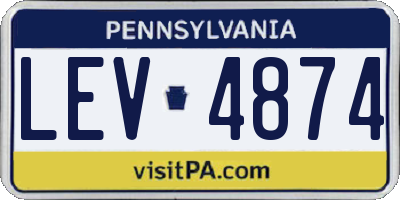 PA license plate LEV4874