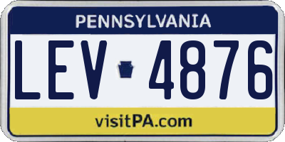 PA license plate LEV4876