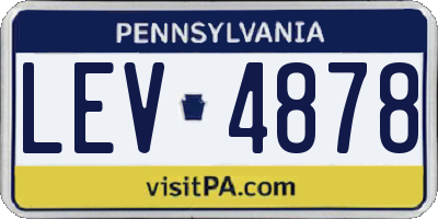 PA license plate LEV4878