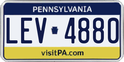 PA license plate LEV4880