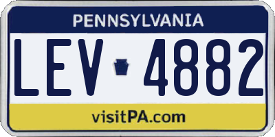 PA license plate LEV4882