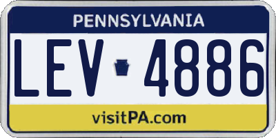PA license plate LEV4886