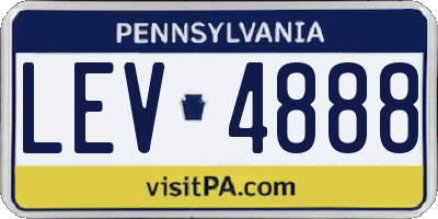 PA license plate LEV4888