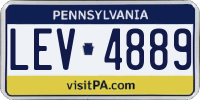 PA license plate LEV4889