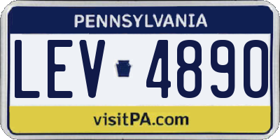 PA license plate LEV4890