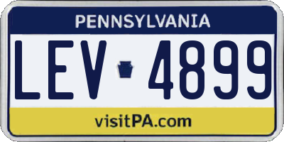 PA license plate LEV4899