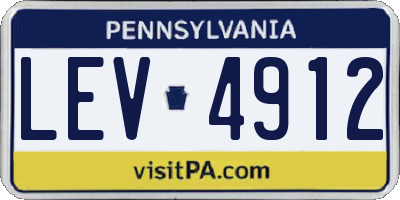 PA license plate LEV4912