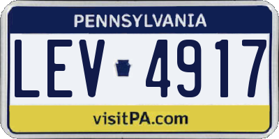 PA license plate LEV4917