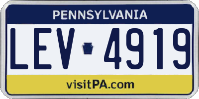 PA license plate LEV4919