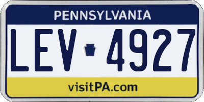 PA license plate LEV4927