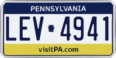 PA license plate LEV4941