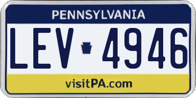 PA license plate LEV4946
