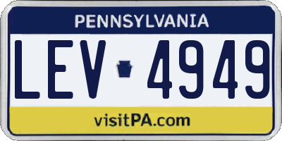PA license plate LEV4949