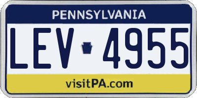 PA license plate LEV4955