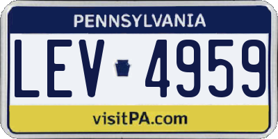 PA license plate LEV4959