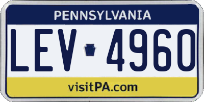 PA license plate LEV4960