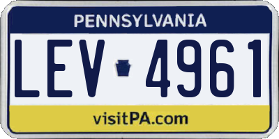 PA license plate LEV4961
