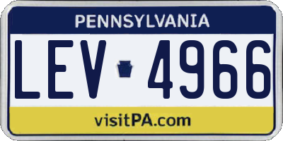 PA license plate LEV4966