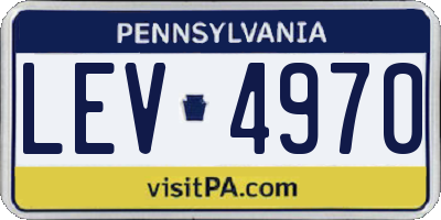 PA license plate LEV4970