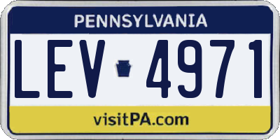 PA license plate LEV4971