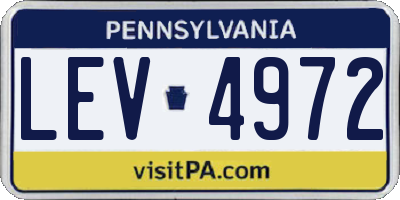 PA license plate LEV4972