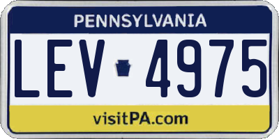 PA license plate LEV4975