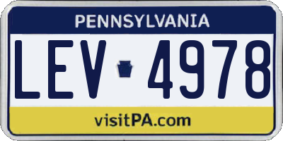 PA license plate LEV4978