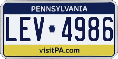 PA license plate LEV4986