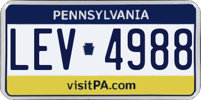 PA license plate LEV4988